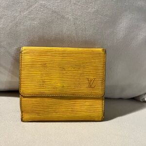 Louis Vuitton Porte Monnaie Cartes Wallet Epi Leather Yellow- Authentic, Vintage
